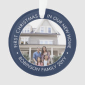 2 Foto 1 Weihnachtsbaum Navy Blue White Ornament (Vorderseite)