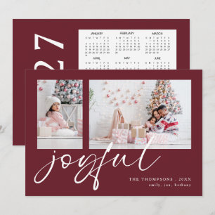 2 Foto 2027 Kalender Fröhliche Weihnachten Burgund