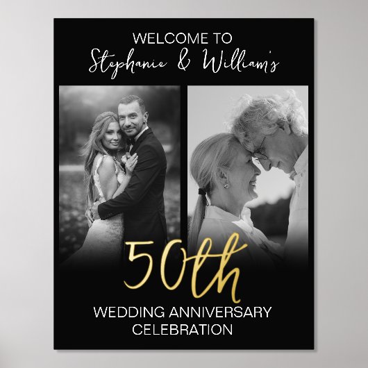 2 Foto 50. Hochzeitstag Begrüßungszeichen Foliendrucke (Vorderseite)