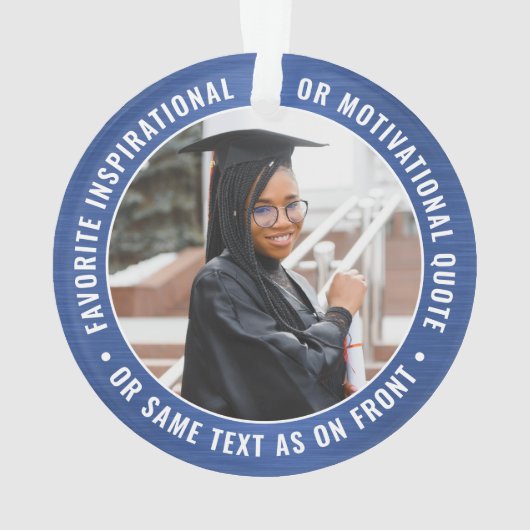 2 Foto Abschluss Brushed Royal Blue und White Ornament (Rückseite)