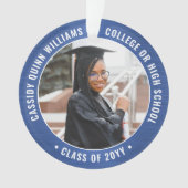 2 Foto Abschluss Brushed Royal Blue und White Ornament (Vorderseite)