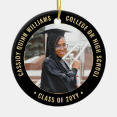 2 Foto Abschluss Class Jahr & Schulklasse Schwarze Keramik Ornament (Vorne)