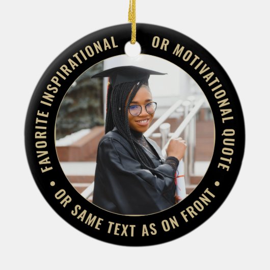 2 Foto Abschluss Class Jahr & Schulklasse Schwarze Keramik Ornament (Hinten)