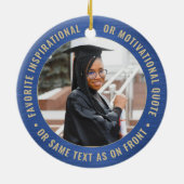 2 Foto Abschluss Elegant Brushed Royal Blue Gold Keramik Ornament (Hinten)