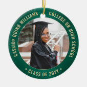 2 Foto Abschluss Elegant Grün und Gold gegossen Keramik Ornament (Vorne)