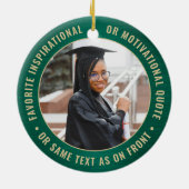 2 Foto Abschluss Elegant Grün und Gold gegossen Keramik Ornament (Hinten)