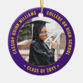 2 Foto Abschluss Elegant Lila Gelb Keramik Ornament (Vorne)