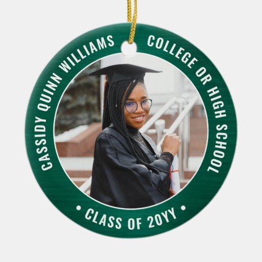 2 Foto Abschluss Elegant Modernes Grün und Weiß Keramik Ornament (Vorne)