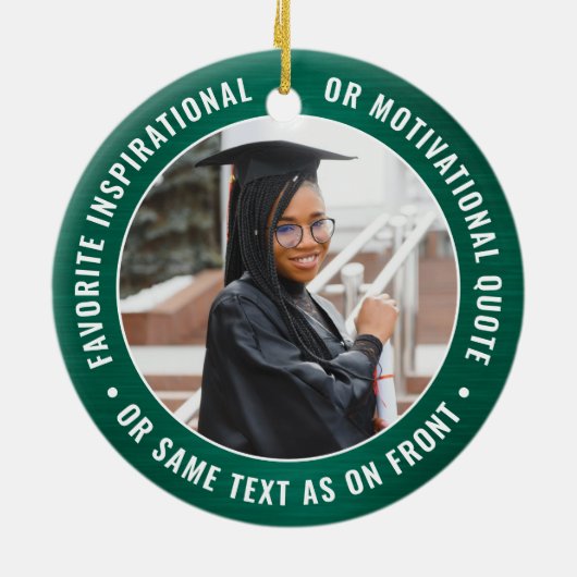 2 Foto Abschluss Elegant Modernes Grün und Weiß Keramik Ornament (Hinten)