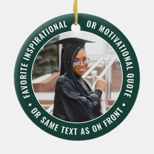 2 Foto Abschluss Elegant Modernes Grün und Weiß Keramik Ornament (Hinten)