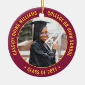 2 Foto Abschluss Elegante Maroon Keramik Ornament (Vorne)