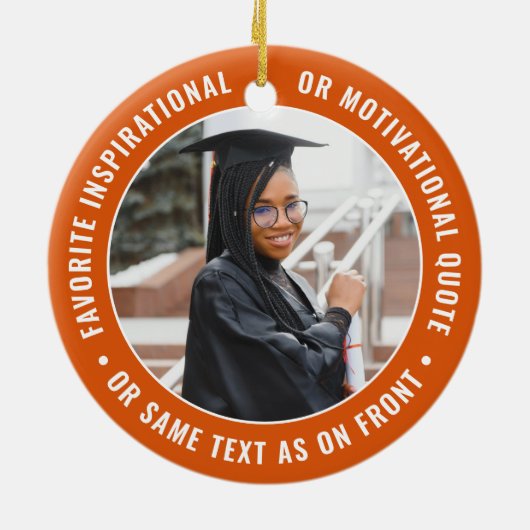 2 Foto Abschluss Elegante Moderne Orange und Weiß Keramik Ornament (Hinten)