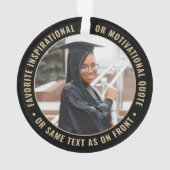 2 Foto Abschluss Elegante Moderne Schwarz und Gold Ornament (Rückseite)