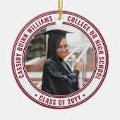 2 Foto Abschluss Elegante Modernes Rotes Schwarz-w Keramik Ornament (Vorne)