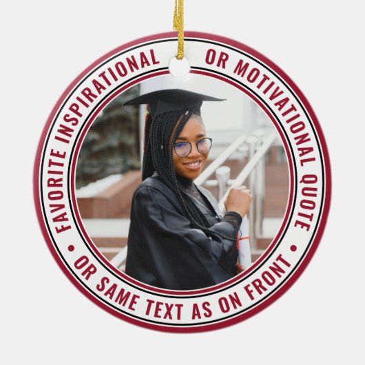 2 Foto Abschluss Elegante Modernes Rotes Schwarz-w Keramik Ornament (Hinten)