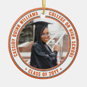 2 Foto Abschluss Elegantes Orange Schwarz und Weiß Keramik Ornament (Vorne)