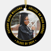 2 Foto Abschluss Elegantes Schwarzes Gelb Keramik Ornament (Vorne)