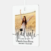 2 Foto Abschluss Elegantes Schwarzes Skript-Jahr Ornament Aus Metall (Vorderseite links)