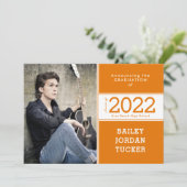 2-Foto-Abschluss für das Klassenzimmer Orange und Ankündigung (Stehend Vorderseite)