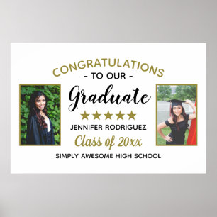 2 Foto Abschluss Herzlichen Glückwunsch Graduate C Poster