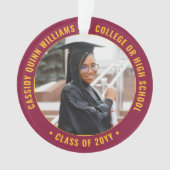 2 Foto Abschluss Moderner Maroon Rot Gelb Ornament (Vorderseite)