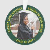 2 Foto Abschluss Modernes Grün Gelb Ornament (Vorderseite)