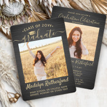 2-Foto-Abschluss-Script in Schwarz und Gold gegoss