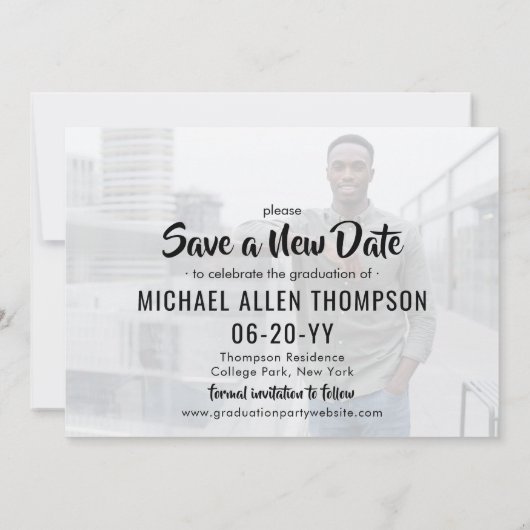 2 Foto Abschluss Update Neuer Plan Ändern des Datu Einladung (Rückseite)