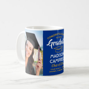 2 Foto Absolventen Gratulation Königlich Blau Gold Kaffeetasse