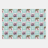 2 Foto Aquamarine Grüntöne - Frohe Weihnachtsschne Geschenkpapier Set (Vorderseite 3)