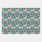 2 Foto Aquamarine Grüntöne - Frohe Weihnachtsschne Geschenkpapier Set (Vorderseite 2)