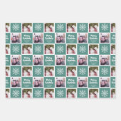 2 Foto Aquamarine Grüntöne - Frohe Weihnachtsschne Geschenkpapier Set (Vorderseite)