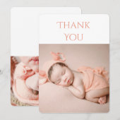 2 Foto Baby Dankeschön Karte (Vorne/Hinten)