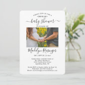 2-Foto-Baby-Dusche mit sozialer Distanz Einladung (Stehend Vorderseite)