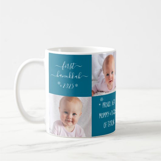 2 Foto Baby First Hanukkah Junge Mutter und Vater  Kaffeetasse (Links)