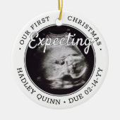 2 Foto Baby Ultraschall Neue Eltern erwarten Keramik Ornament (Vorne)