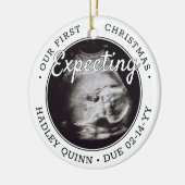 2 Foto Baby Ultraschall Neue Eltern erwarten Keramik Ornament (Links)