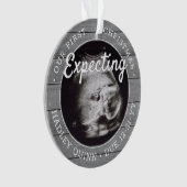 2 Foto Baby Ultraschall Neue Eltern Grau Imitate W Ornament (Vorderseite)