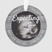 2 Foto Baby Ultraschall Neue Eltern Grau Imitate W Ornament (Vorderseite)