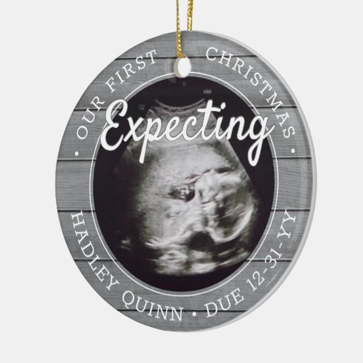 2 Foto Baby Ultraschall Neue Eltern Imitate Grau W Keramik Ornament (Links)