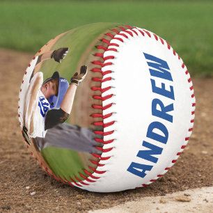 2 Foto Baseball Name Zahl Team Blau Weiß