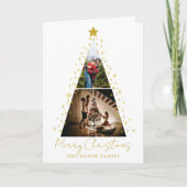 2 Foto Baumförmige Weihnachtskarte Karte (Vorderseite)