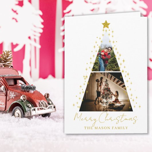 2 Foto Baumförmige Weihnachtskarte Karte