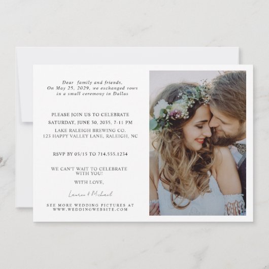 2 Foto bei Hochzeitsempfang Ankündigung (Rückseite)