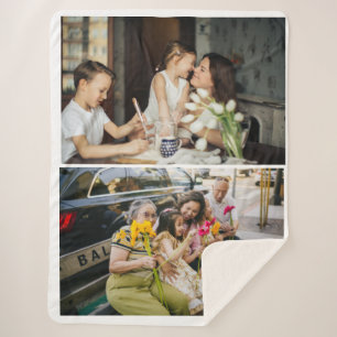 2 Foto Benutzerdefinierte Collage Personalisiert Sherpadecke