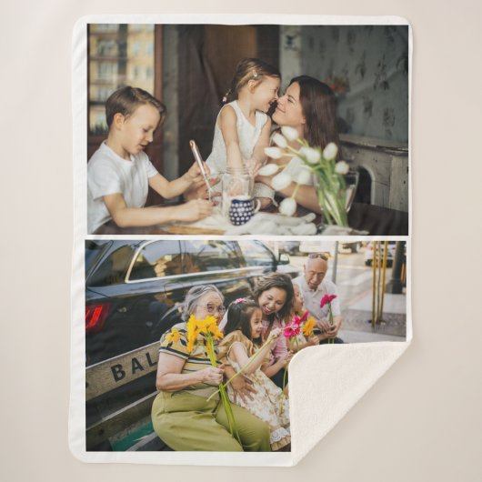 2 Foto Benutzerdefinierte Collage Personalisiert Sherpadecke (Vorderseite)