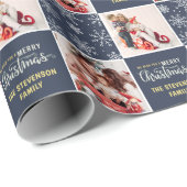 2 Foto Blue Frohe Weihnachten Geschenkpapier (Rolleneckpunkt)