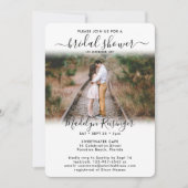 2 Foto Brautparty Chic Moderne Elegante Schrift Einladung (Vorderseite)