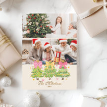 2 Foto Bright Ribbon Tree Holiday Family