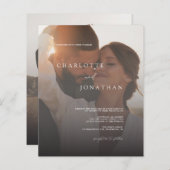 2 Foto Budget Einfach Moderne Hochzeitseinladung (Vorne/Hinten)